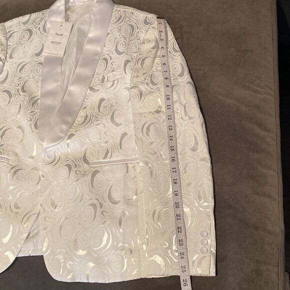 Men’s Tuxedo Rose Floral Jacquard 2 Piece Slim Fit Size 38 Jacket 34 Pants NWT - Picture 9 of 13